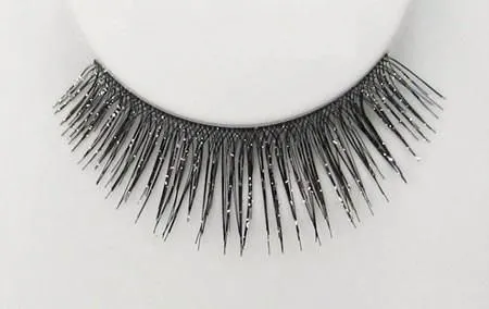 Glitter False Eyelashes Black and Silver