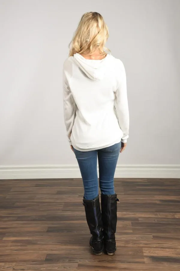 Glitter Hoodie ~ Gold & Ivory