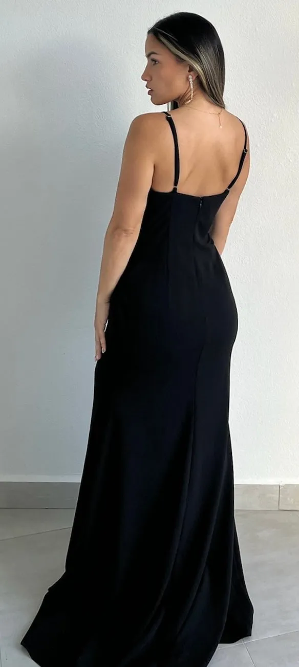 Going for the Wow Black Cut Out Formal Gown