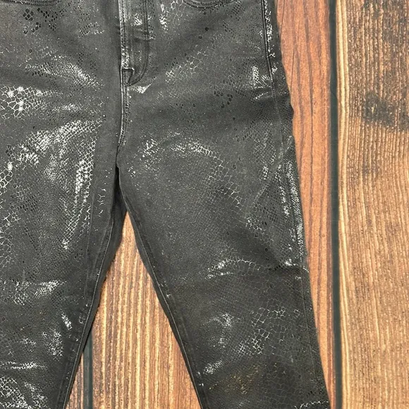 Good American Black Snake Skin jeans