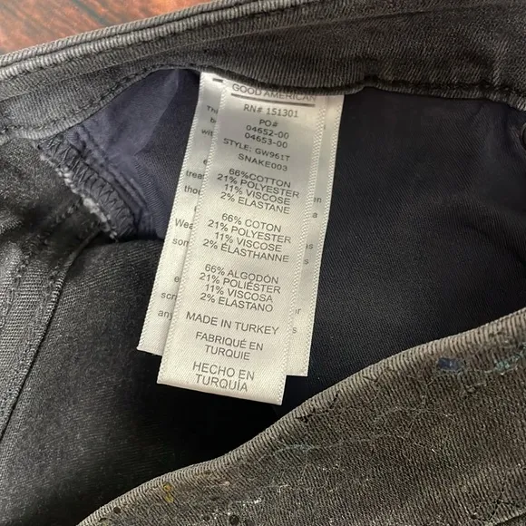 Good American Black Snake Skin jeans