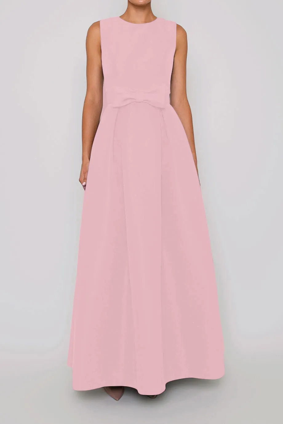 Grace Silk Faille Full Gown with Removable Bow Belt