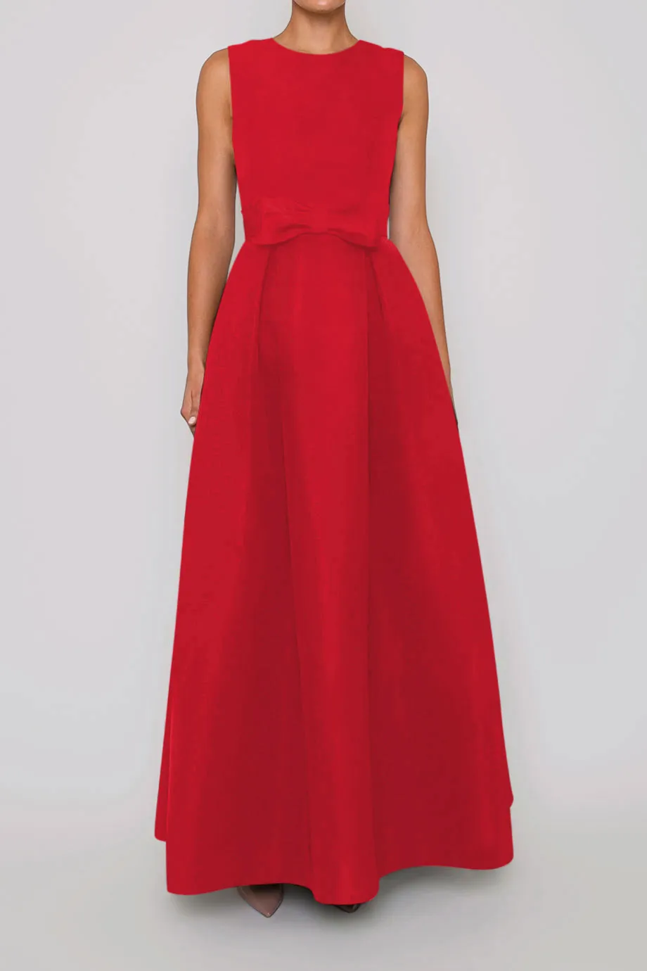 Grace Silk Faille Full Gown with Removable Bow Belt