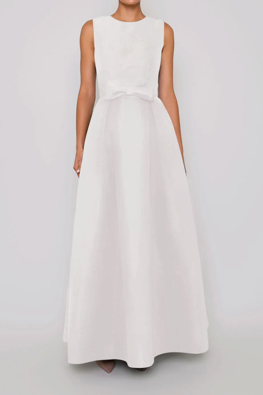 Grace Silk Faille Full Gown with Removable Bow Belt