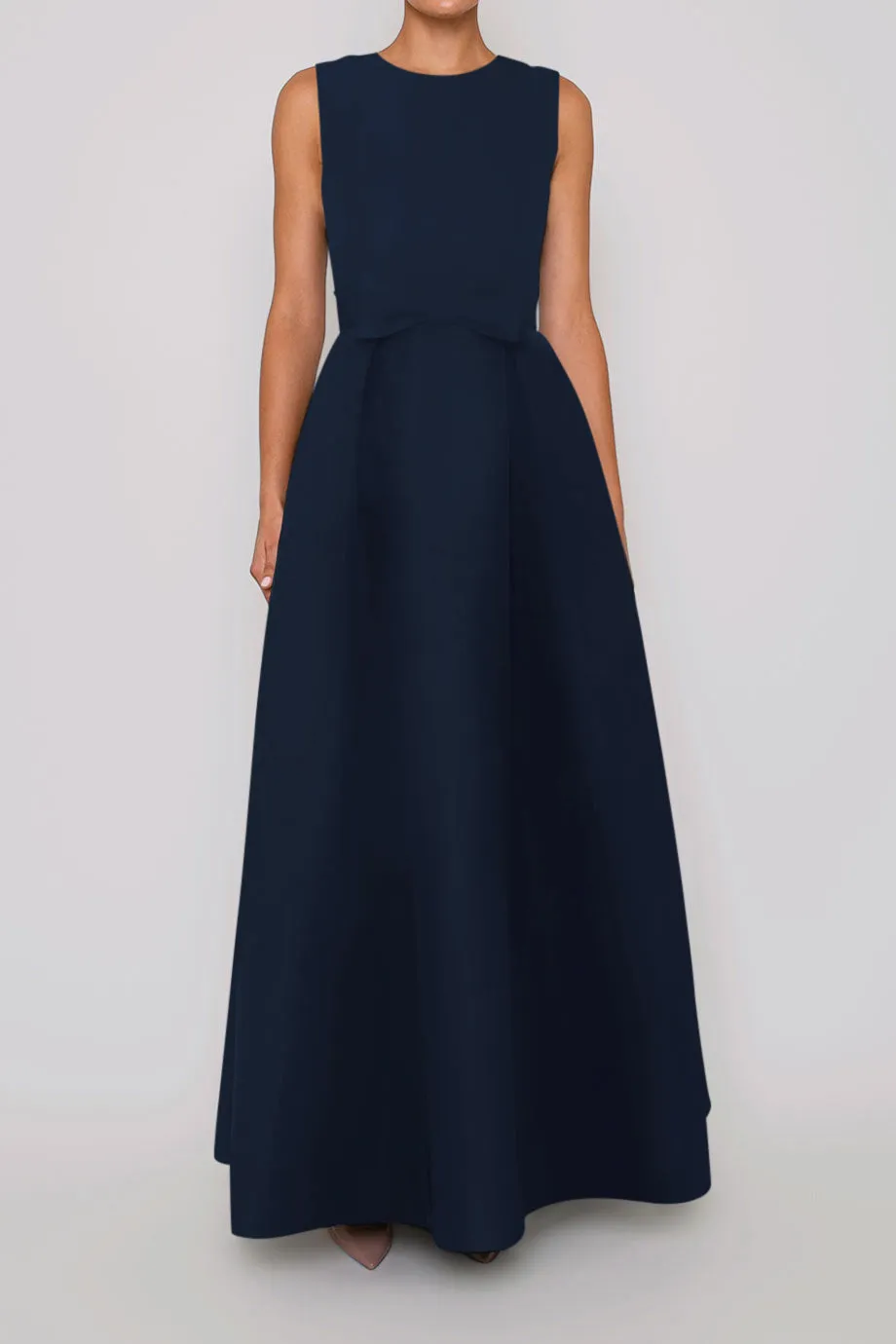 Grace Silk Faille Full Gown with Removable Bow Belt