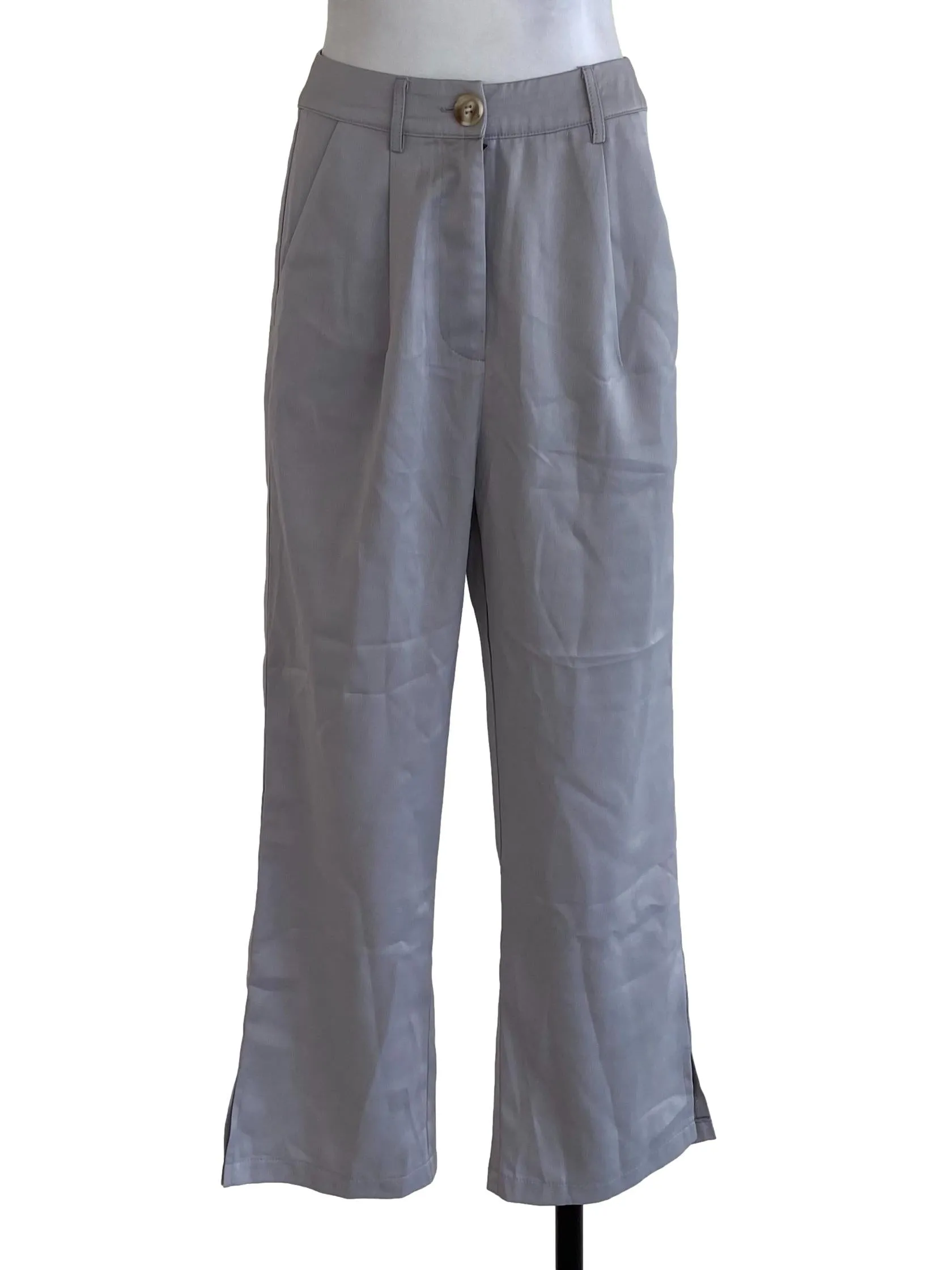 Grey Satin Pants