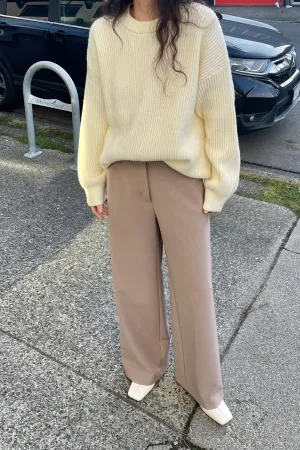 Half Elastic Wide Leg Pant