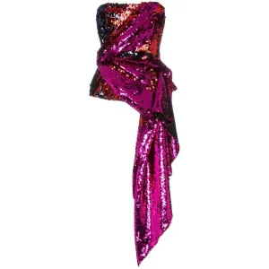 HALPERN Sequin Embellished Strapless Top In Pink