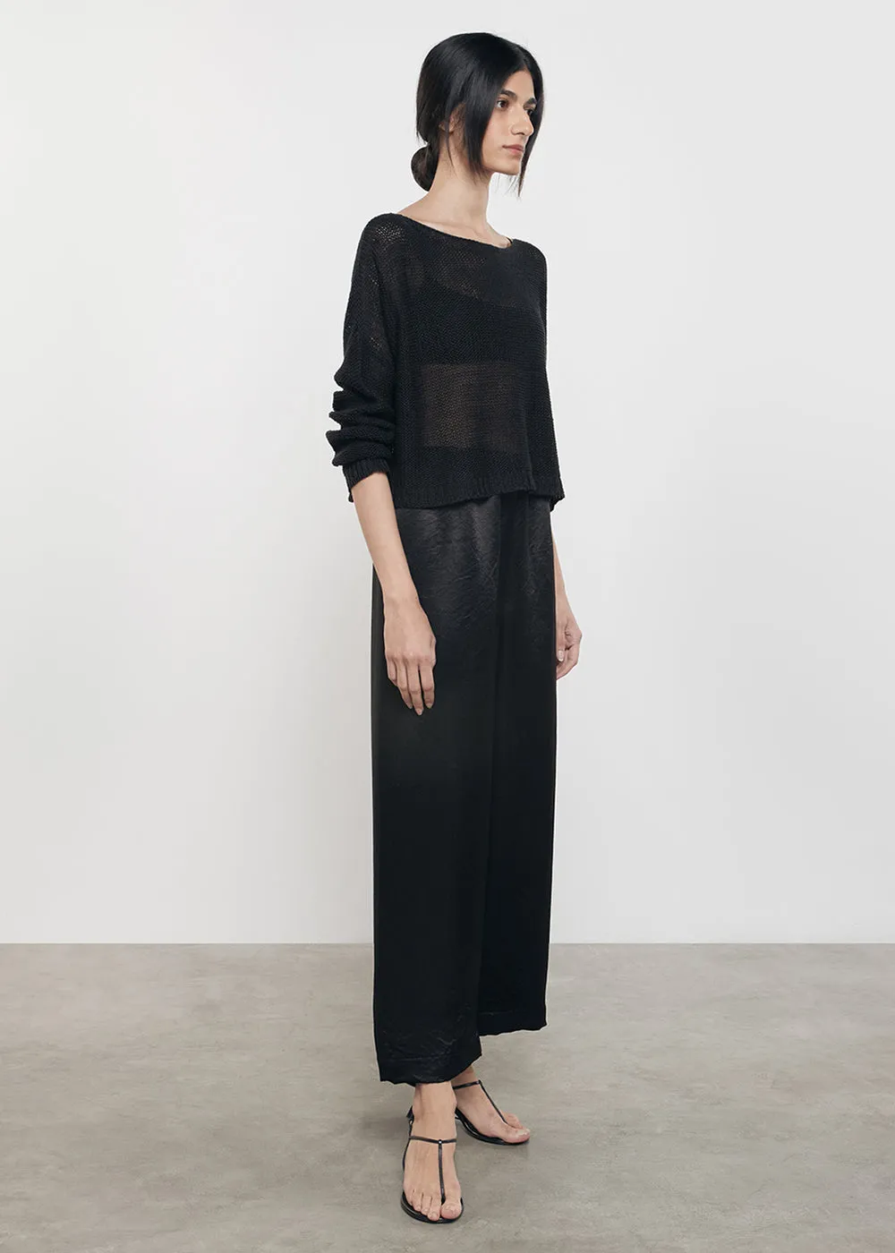 Hammered Satin Ankle Pants