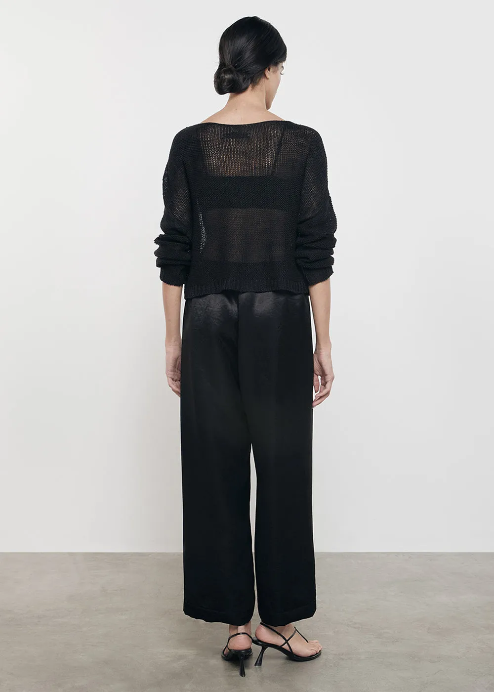 Hammered Satin Ankle Pants
