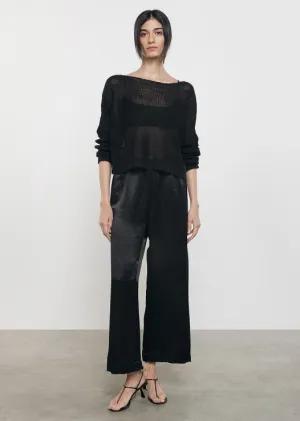 Hammered Satin Ankle Pants