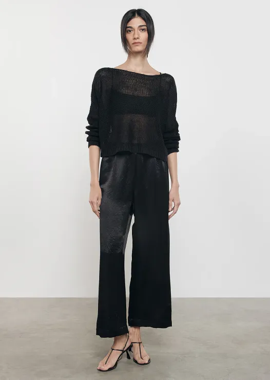 Hammered Satin Ankle Pants