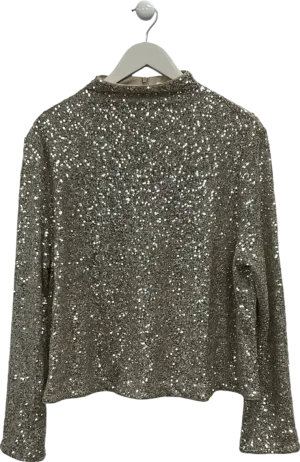 H&M Metallic Sequin High Neck Top UK XL