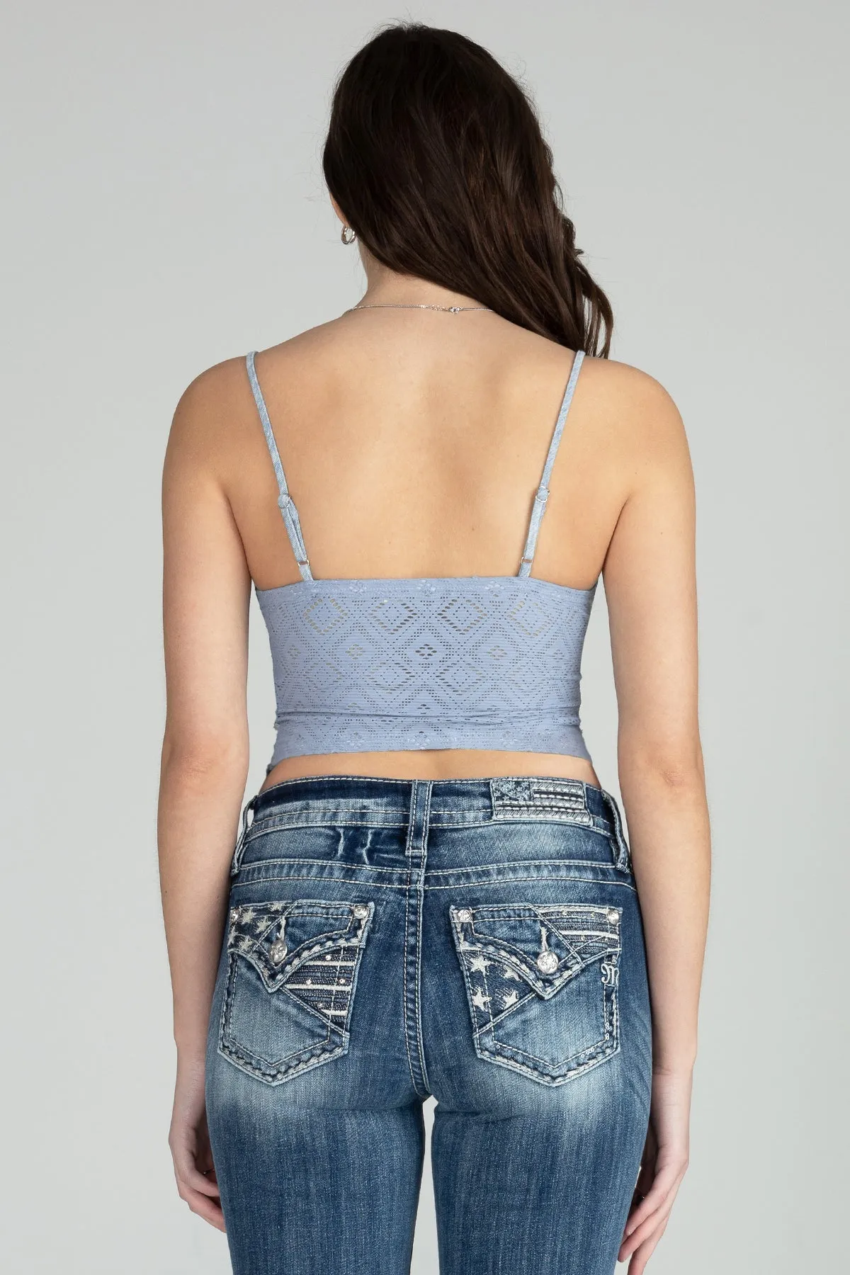 Handkerchief Denim Sequin Top