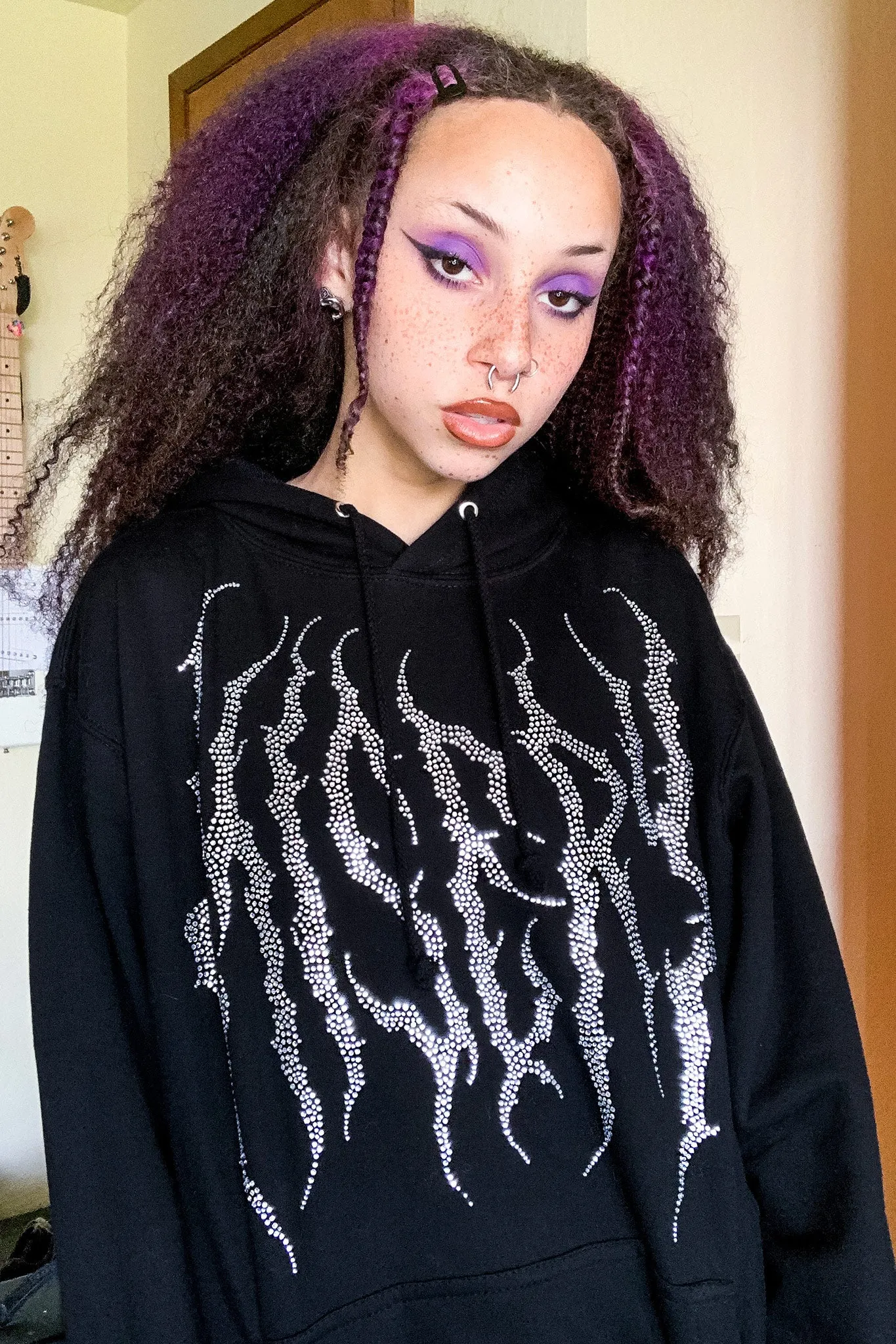 Hardcore Death Metal Rhinestone Hoodie