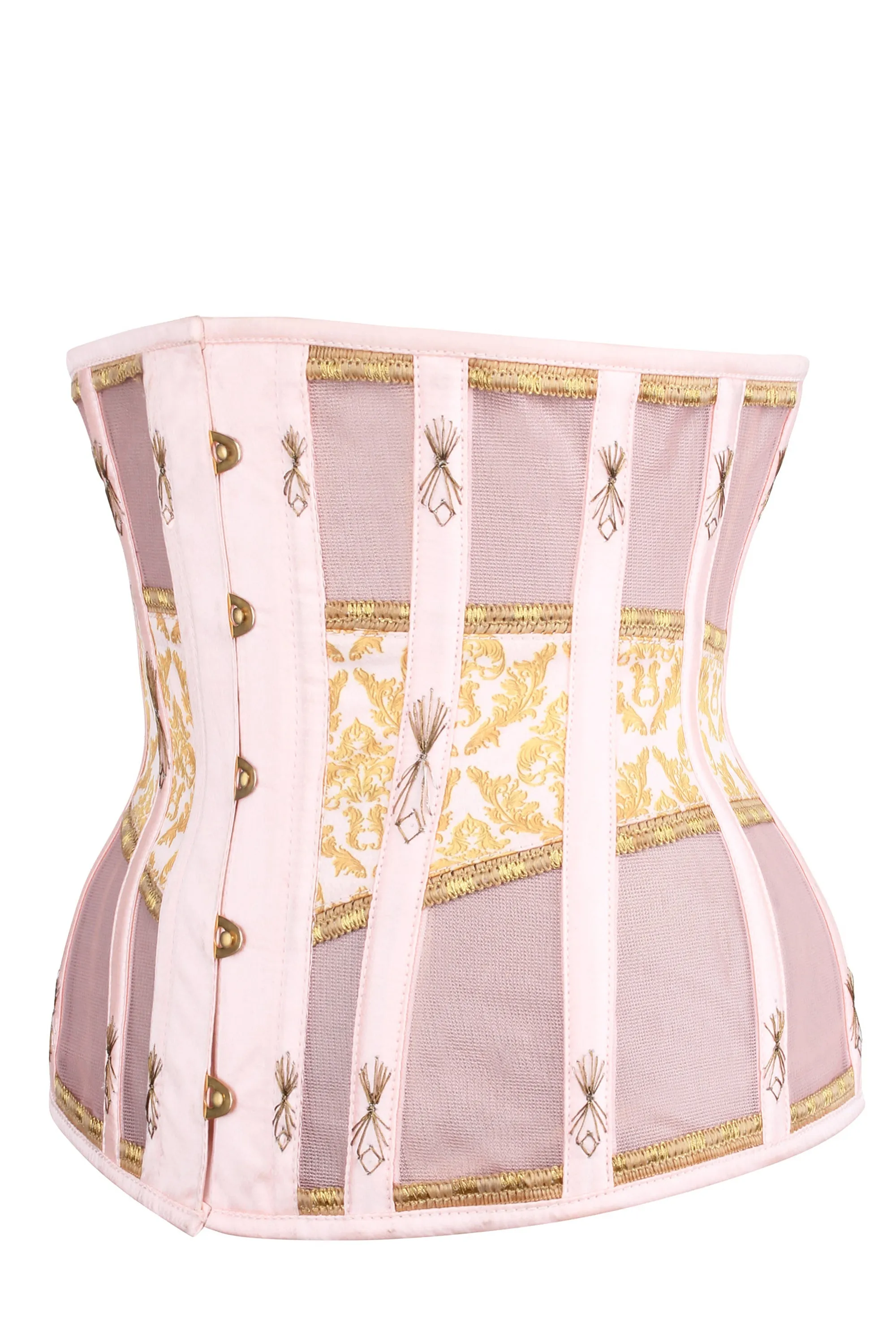 Historically Inspired Peach and Gold Underbust Corset