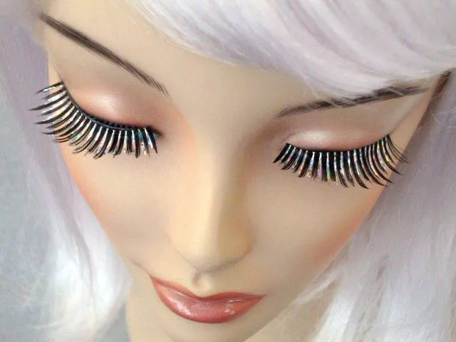 Holographic Tinsel False Eyelashes Black