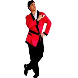 Hugh Smoking Jacket Red Playboy Robe Fancy Dress Party Costume