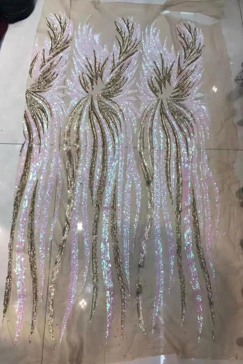 Illusion neck Long Sleeves Luxurious Fur Sequin Mermaid Prom Party Gowns