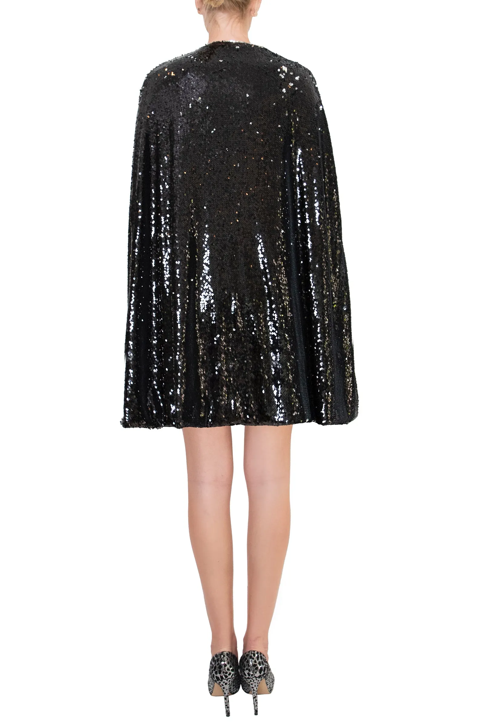 Ilona Rich Black Sequin Cape