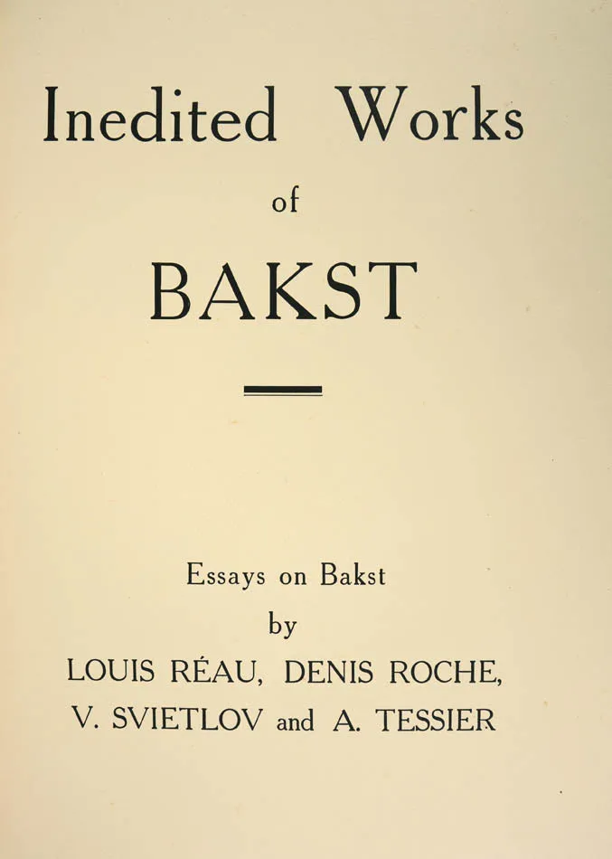 Inedited Works of Bakst.