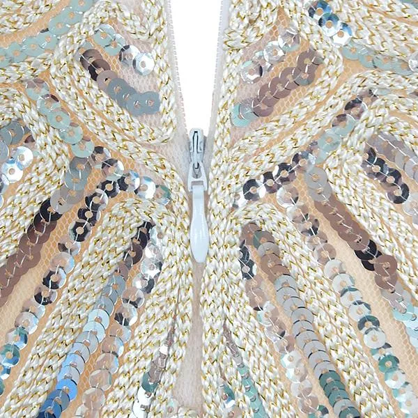 Ivory Sequined 1920s Flapper Dress Great Gatsby Party |JaosWish