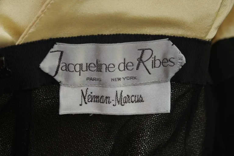 JACQUELINE DE RIBES Velvet Color Block Gown Size 2-4
