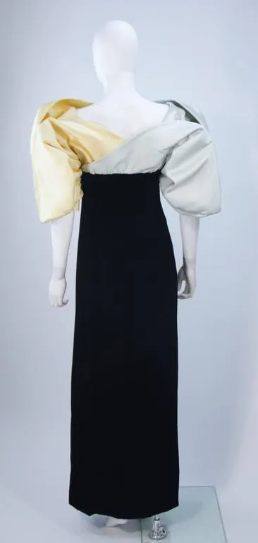 JACQUELINE DE RIBES Velvet Color Block Gown Size 2-4