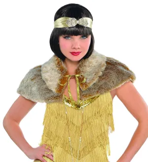 Jazz Era Roaring 20s Faux Fur Capelet Shawl