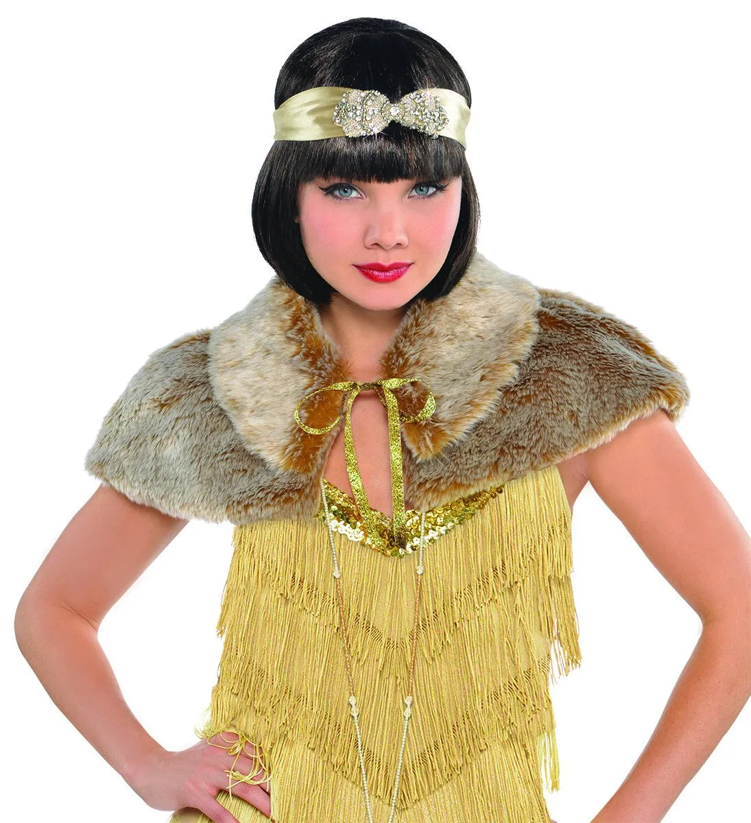 Jazz Era Roaring 20s Faux Fur Capelet Shawl