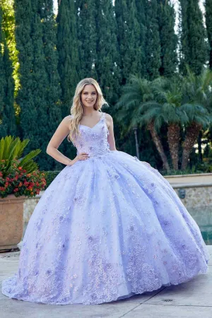 Juliet 1446 Long 3D Floral Appliques Sweetheart Neckline Ball Gown