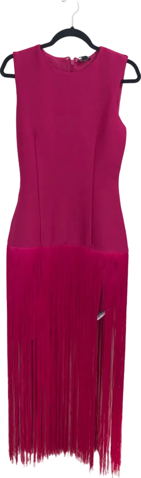 Karen Millen Pink Fringe Dress UK S