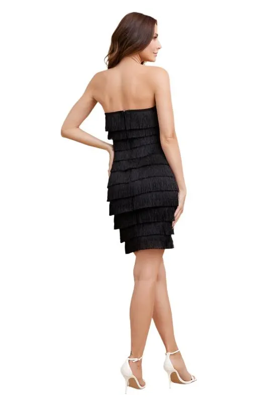 Layered Fringe Tube Dress