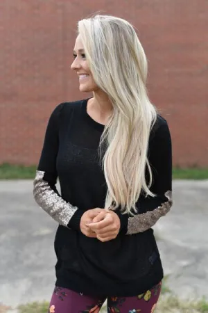 Leave a Little Sparkle Top - Black