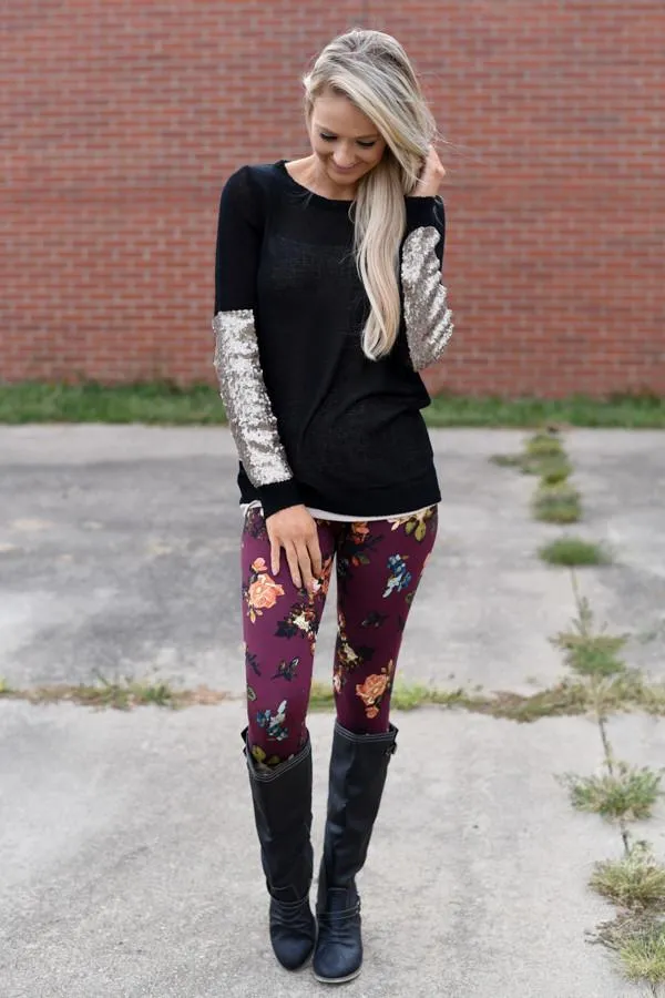 Leave a Little Sparkle Top - Black