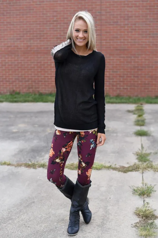 Leave a Little Sparkle Top - Black