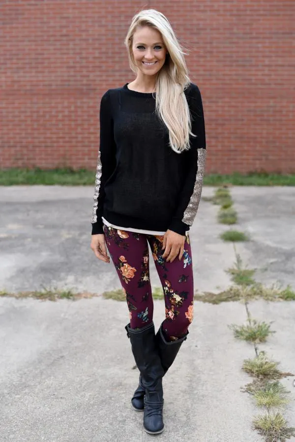 Leave a Little Sparkle Top - Black