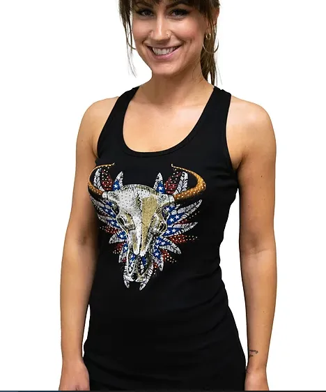 Liberty Wear Collection Tops: Tank Red, White and Bull