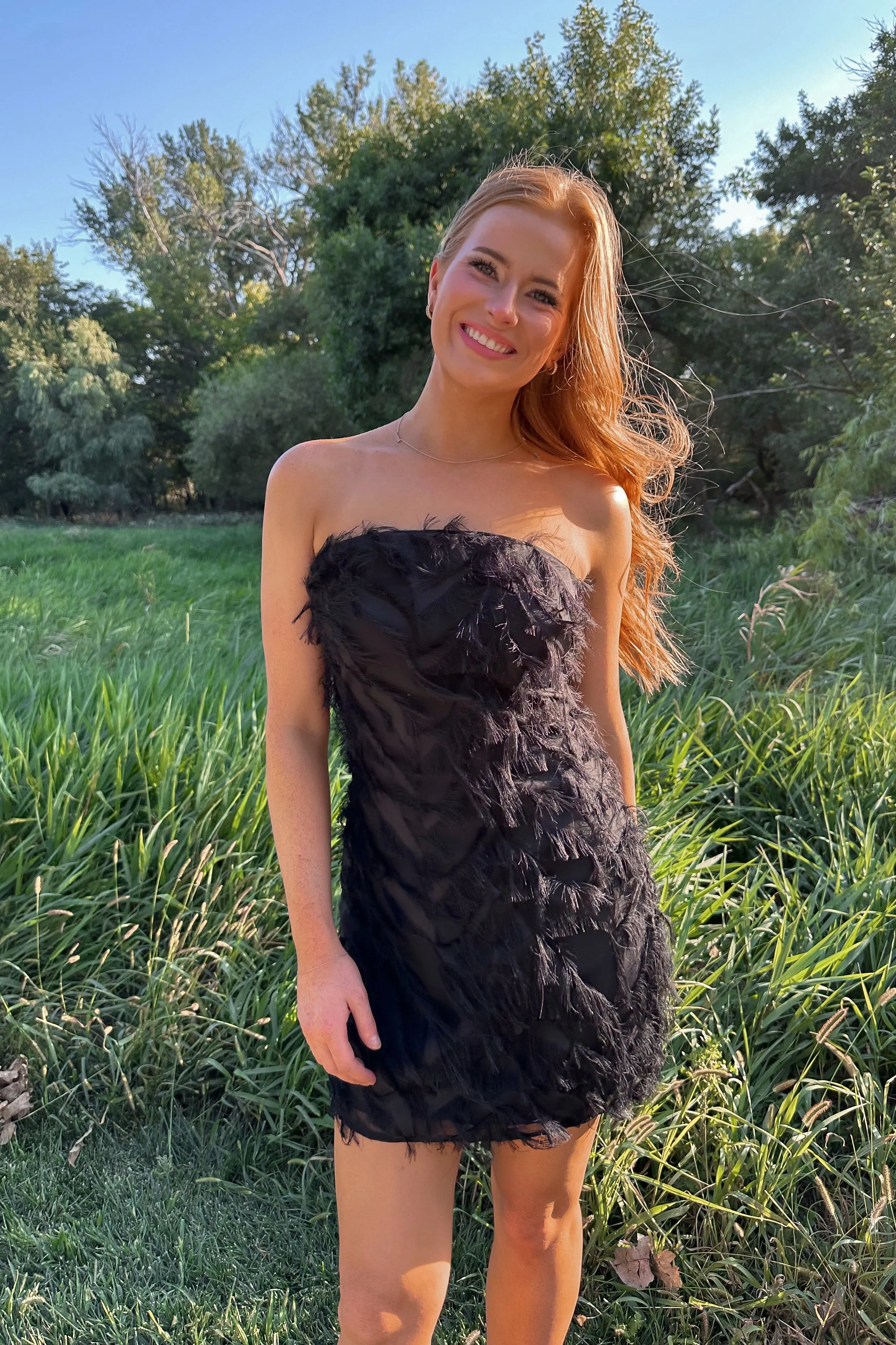 Little Black Fringe Mini Dress- FINAL SALE