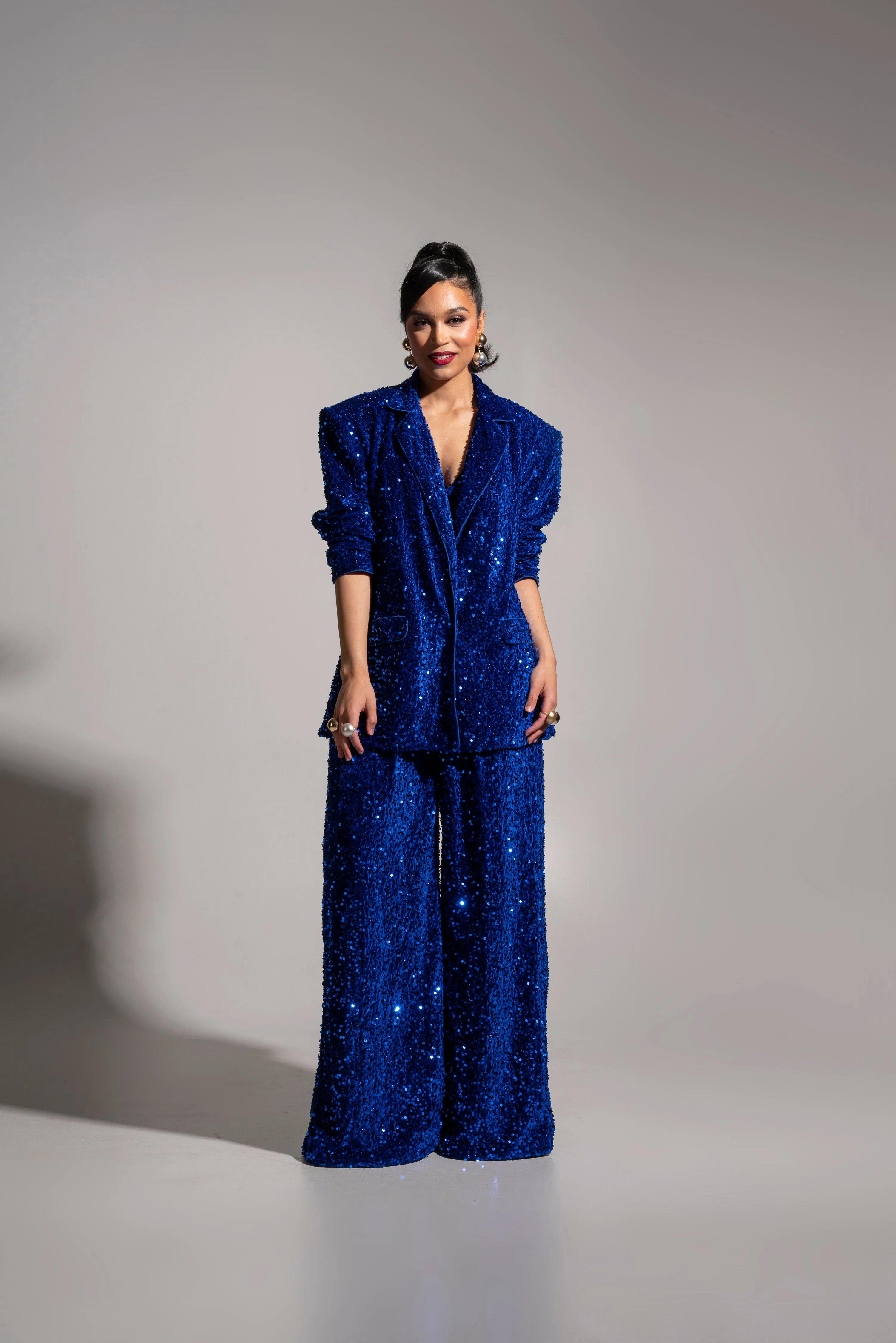 LIZA Sequin Bra top in SAPPHIRE