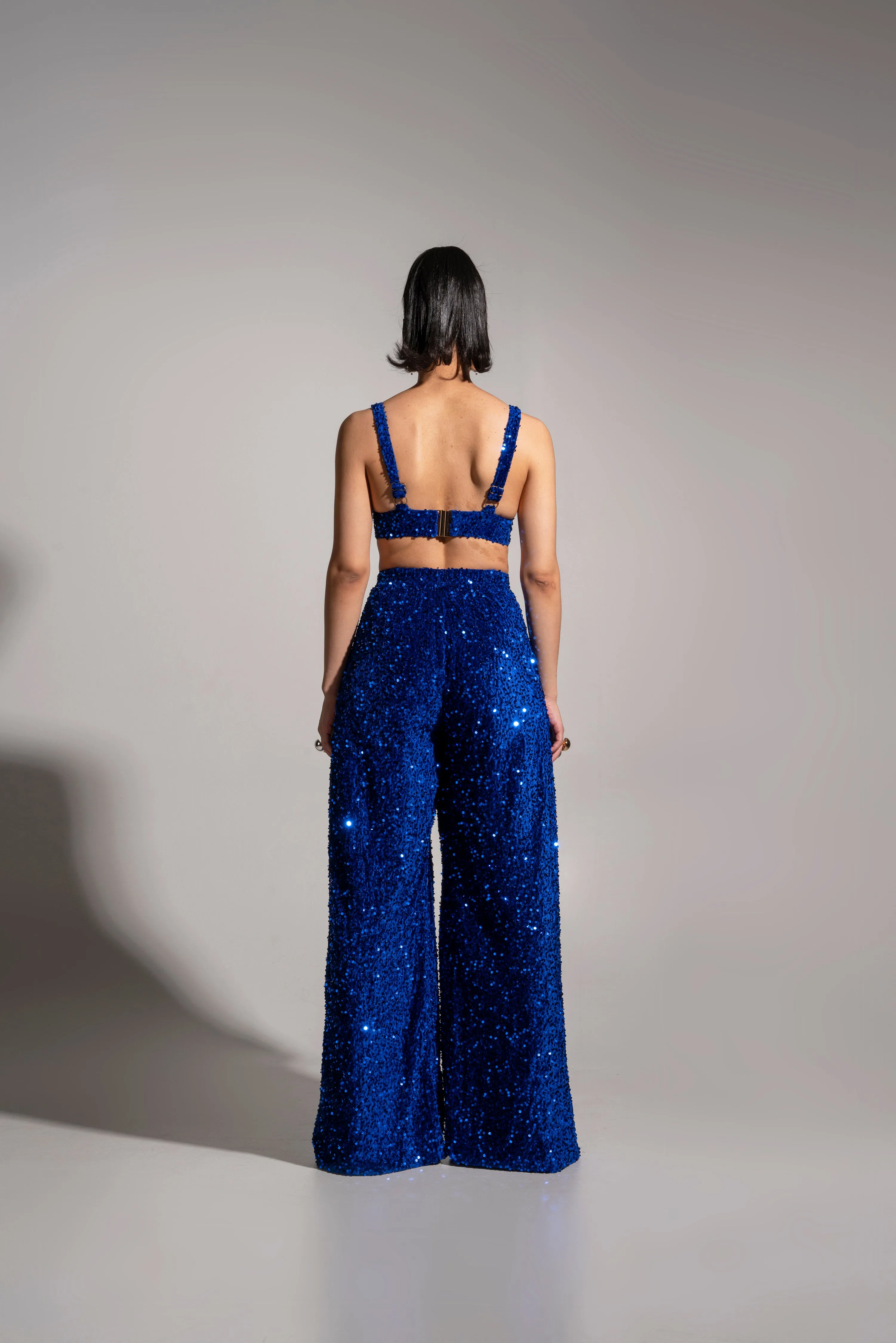 LIZA Sequin Bra top in SAPPHIRE