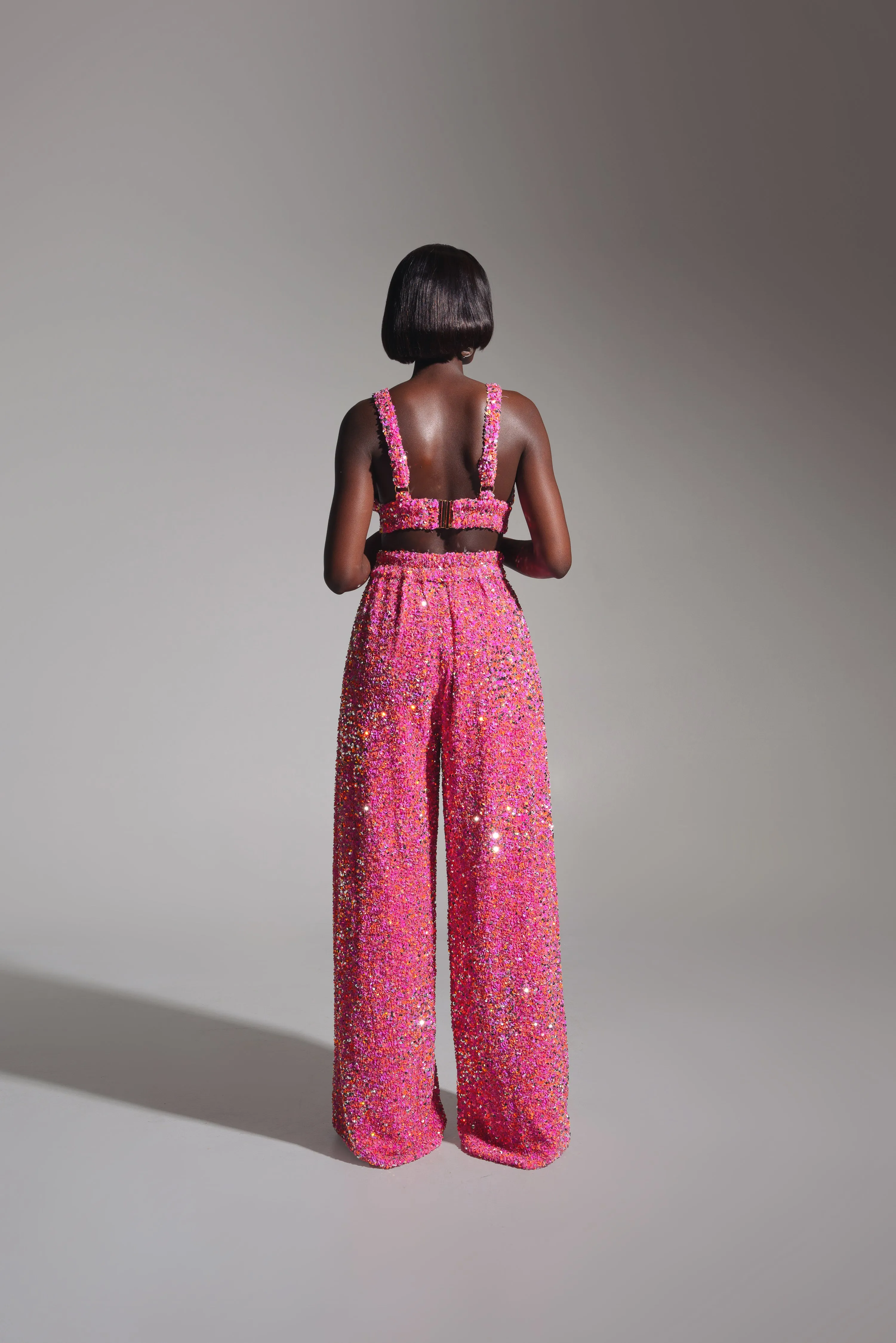LIZA Sequin Bra Top in TOURMALINE