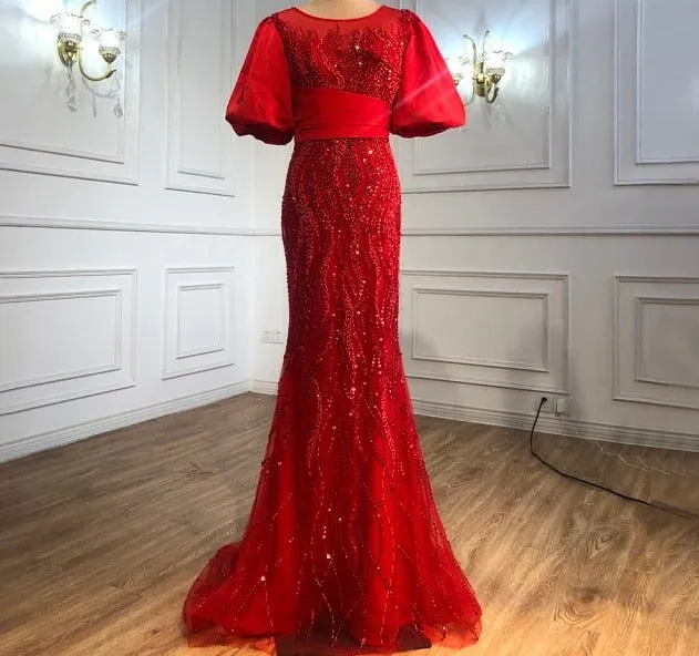 Long Gowns Half Purr Sleeves Elegant For Women Party
