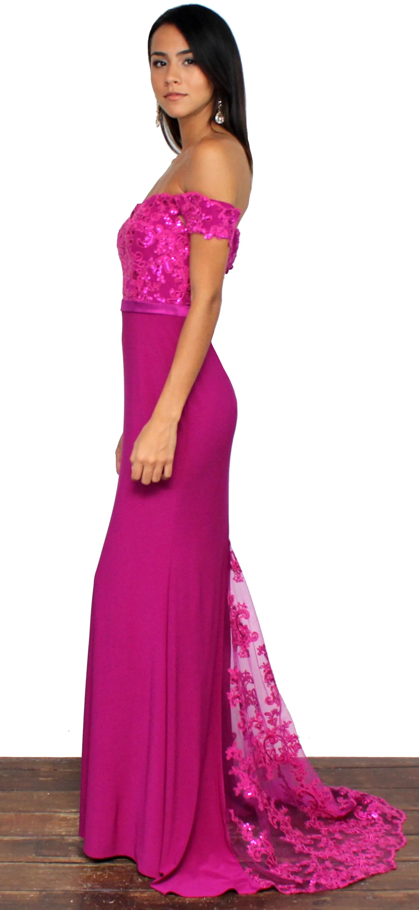 Magic Moment Magenta Formal Gown