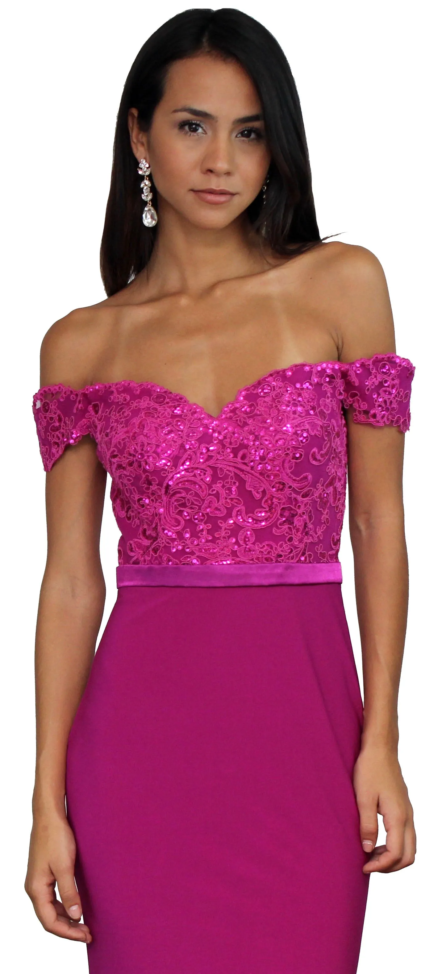Magic Moment Magenta Formal Gown