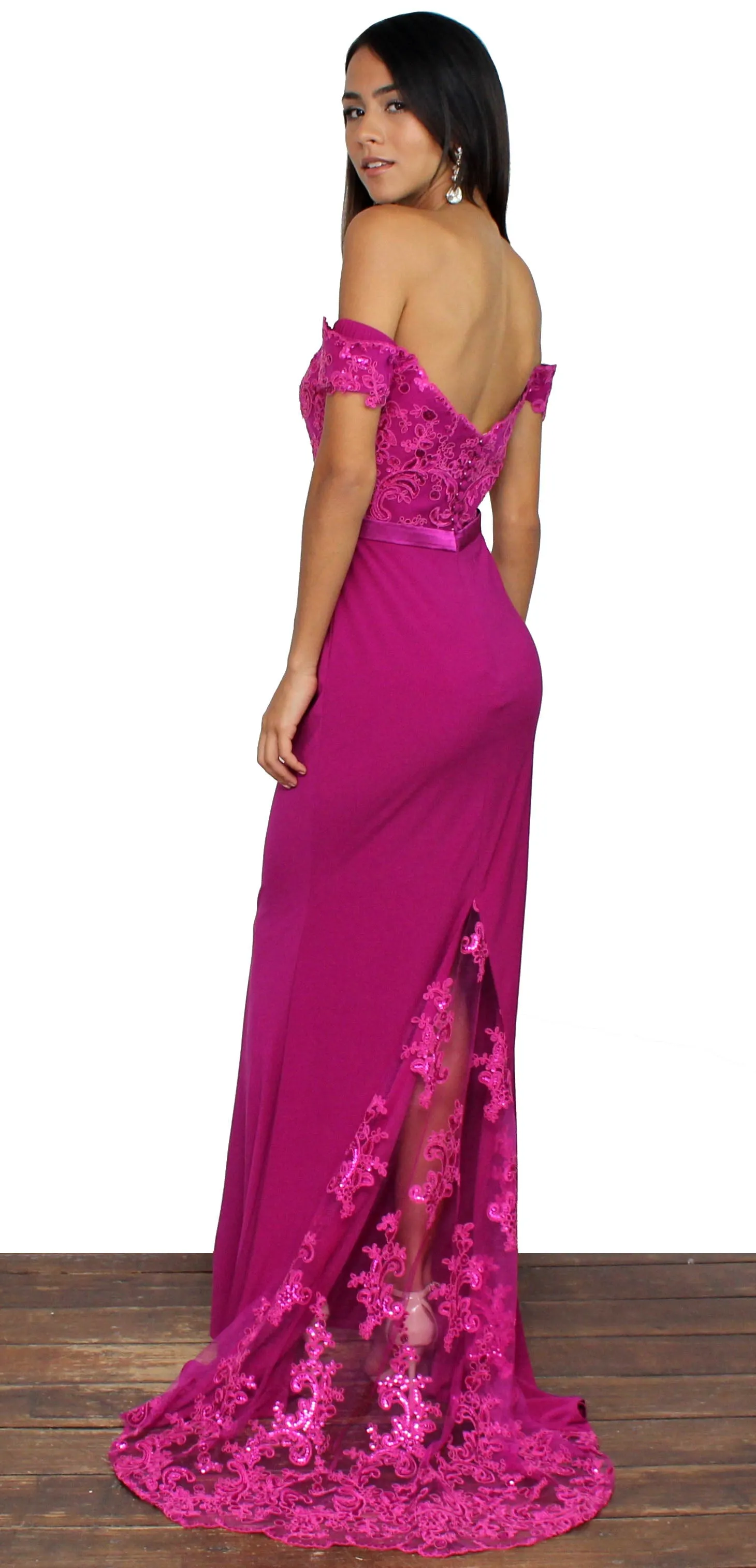 Magic Moment Magenta Formal Gown