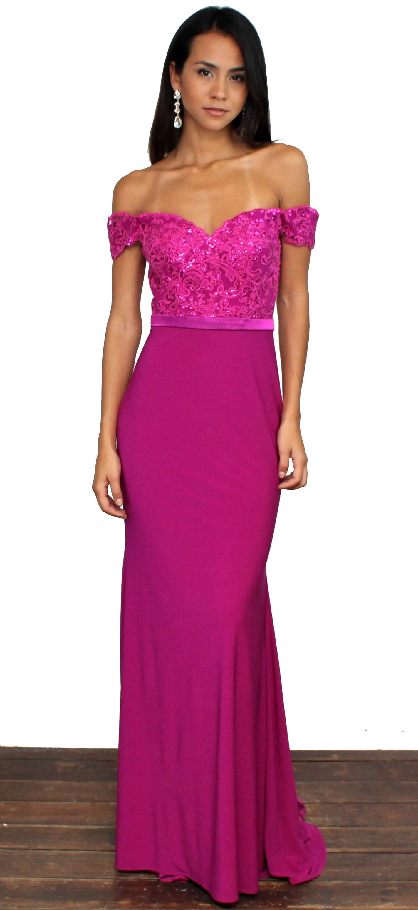 Magic Moment Magenta Formal Gown