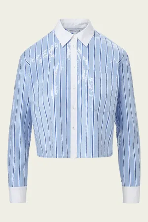Maia Sequin Shirt in Blue Sky