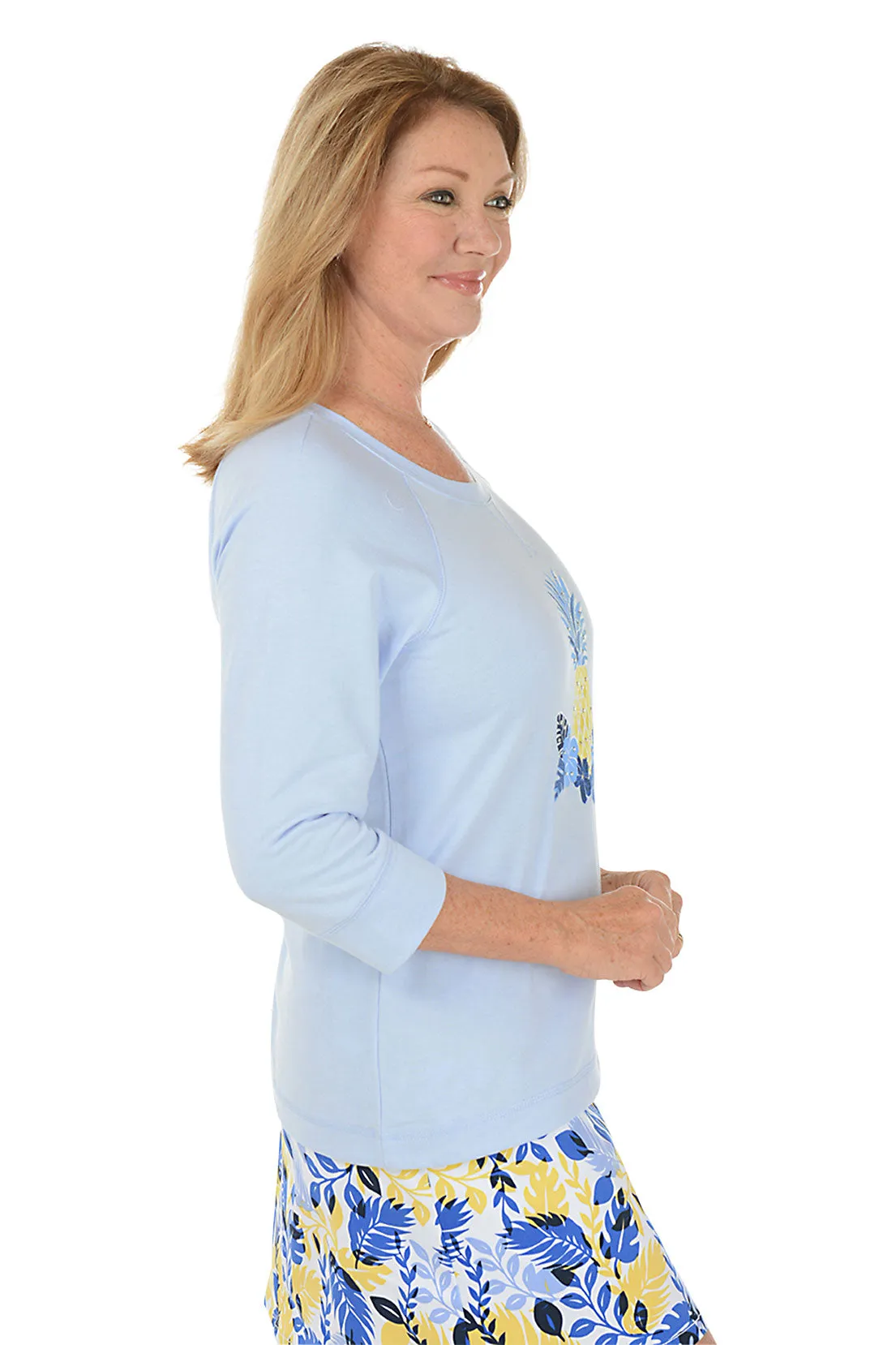 Making Waves Pineapple Tulip Hem Top