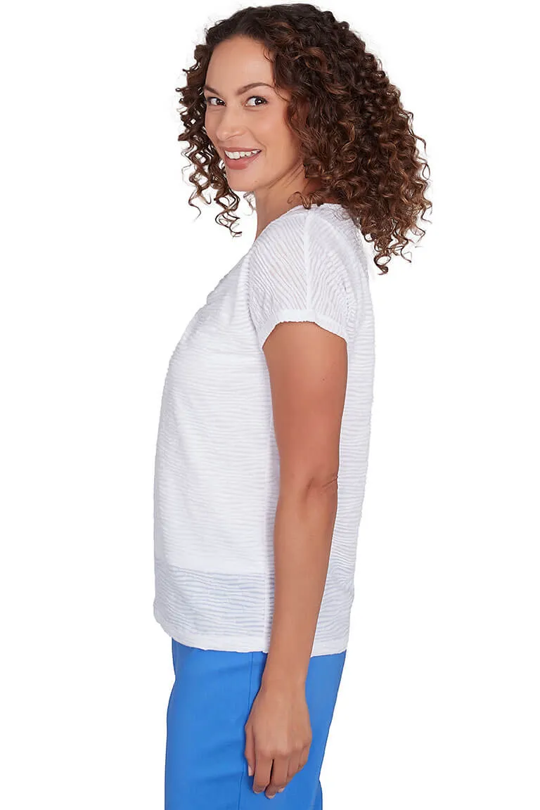Making Waves Studded Ring Neck Top